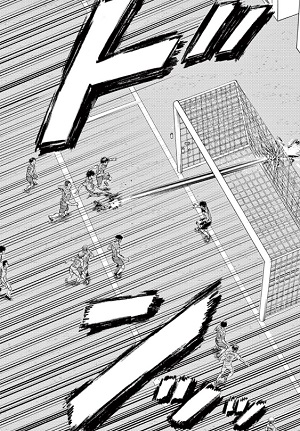 武蔵野蹴球団ユース戦でアシトが決勝ゴール（漫画11巻の第114話）