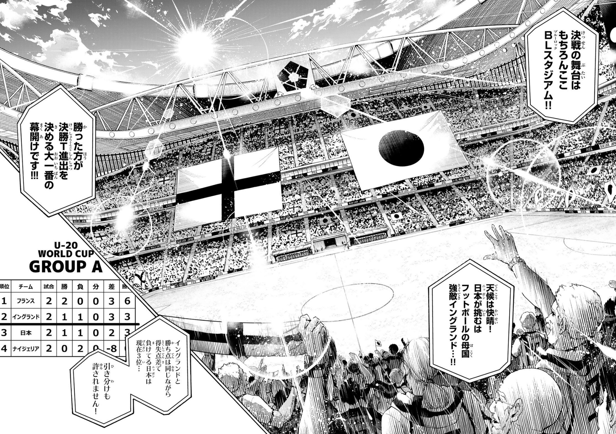 ブルーロックの354話のネタバレ最新話！イングランド戦当日！